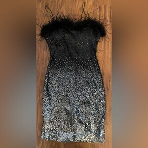 Elegant Black and Silver Sequin Dress